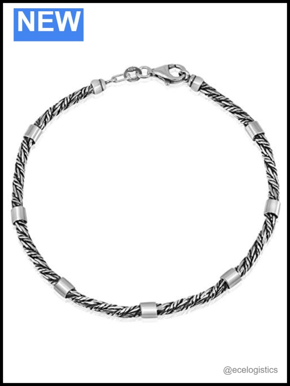 Sterling Silver Men's Link Bracelet Lobster Clasp 7 to 10 Inch Italian